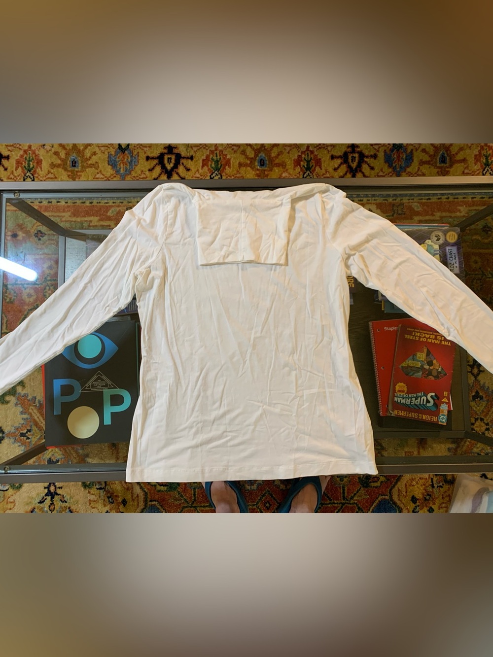 Lands' End Women’s Lightweight White Cotton Turtleneck